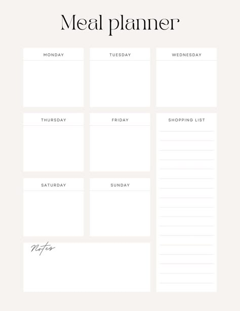 Meal Prep Goodnotes, Meal Prep Template Ipad, Meal Plan Outline, Good Notes Meal Planner, Meal Prep Schedule Template, Dinner Planning Weekly Printable, Meal Schedule Template, Meal Planning Sheet, Meal Prep For The Week Template