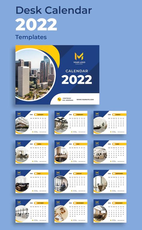 Desk Calendar 2022 Design Template INDD, IDML. A5 Paper Size, 12 Months + Cover. Desk Calendar Cover, Corporate Desk Calendar, Calendar Design Layout, Desk Calendar Template, Desk Calendar Design, Wall Calendar Design, Calendar Design Template, New Year Is Coming, Poster Design Layout