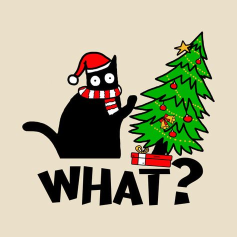 Cat Emotions, Black Cat Christmas, Funny Black Cat, Christmas Loading, Sublimation Ideas Projects Inspiration, Bakery Display, Sublimation Ideas, What Is Christmas, Cat Merchandise