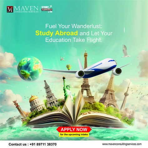 ✈️ Fuel your wanderlust 🌍📚 and let your education take flight 🚀. Apply now for the upcoming intake and explore new horizons 🌅🌎. #StudyAbroad #Education #TravelGoals #ApplyNow Get in touch with us for expert counselling at +91 89711 38370 or visit www.mavenconsultingservices.com For more information regarding Study Abroad. Study Abroad Ads, Environment Day, Creative Ads, Travel Goals, Study Abroad, Social Media Post, Flight, Fuel, Vision Board