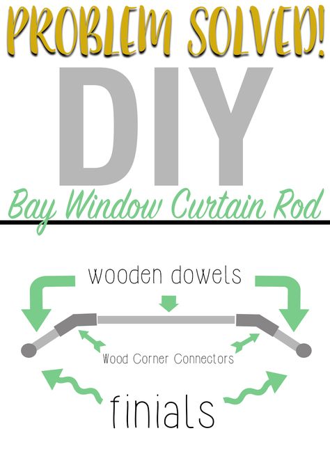 When I chose my house nearly six years ago, the bay windows were one of my favorite things in the house. Then, I couldn’t figure out how to install window treatments. So for five years, the windows sat bare as a baby’s bottom. One day while wandering the aisles of Home Depot, I found these <em class=short_underline> curtain rod brackets </em> at The Home Depot  {no this post is not a sponsored post, but I am using affiliate li... Bay Window Diy, Diy Bay Window Curtain Rod, Kitchen Window Curtain Ideas, Diy Bay Window Curtains, Diy Bay Window, Window Coverings Diy, Bay Window Curtain Poles, Bay Window Rod, Bay Window Treatments