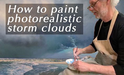 Painting videos Painting Storm Clouds, How To Paint Clouds, Cloud Tutorial, Dry Brush Technique, Cumulus Clouds, Oil Painting Tutorial, Watercolor Sky, Acrylic Painting Lessons, Oil Painting Techniques