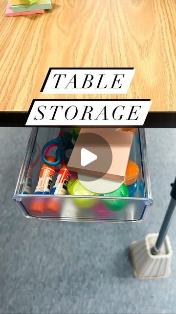 Kelcie | Elementary AP on Instagram: "I wanted a solution for simple storage at student tables that doesn’t take up too much space. These adhesive drawers are perfect for storing a few extra things my kids may need at their tables! Hopefully they’ll hold up this year! I have these drawers linked on my Amazon storefront in my bio ✨" Folder Holders Storage Ideas, Student Storage, Folder Holder, Classroom Tables, Classroom Storage, Diy Classroom, Amazon Storefront, Table Storage, 1st Grade