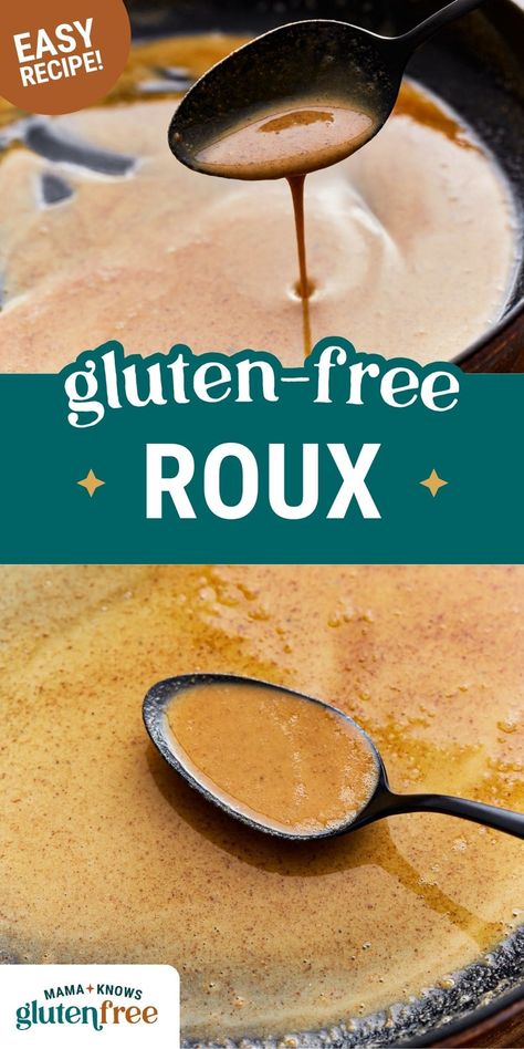 Use this gluten-free roux to thicken all your favorite sauces, soups, and stews. You only need 2 ingredients and less than 10 minutes! Gluten Free Roux Recipe, Gluten Free Roux, Mama Knows Gluten Free, Gf Lunch, Gluten Free Gravy, Gluten Free Gnocchi, Low Carb Gluten Free Recipes, Gluten Free Appetizers, Gluten Free Lunch