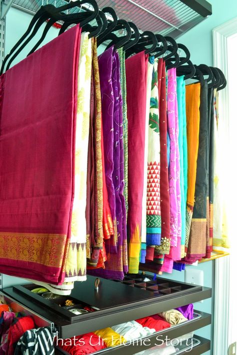 Organisation, Indian Jewelry Storage Ideas, Saree Closet Organization, Blouse Organization, Saree Cupboard Ideas, Saree Organization Ideas, Saree Storage Ideas, Saree Wardrobe Organisation, Saree Organization In Closet