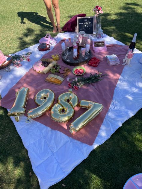 22ns Birthday Ideas, Small Birthday Surprise Ideas, 25th Birthday Picnic, Founders Day Decoration Ideas, Birthday Picnic Ideas For Friends, Diy Birthday Picnic, Birthday Picnic Ideas Decorations, 26 Birthday Ideas For Her, Birthday Party Picnic Ideas