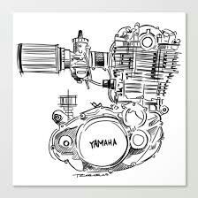 Motor Bike Illustration, Engine Tattoo, Motorcycle Tattoo, Sr 500, Yamaha Engines, Motorcycle Tattoos, Design Cafe, Bike Tattoos, Motorcycle Drawing