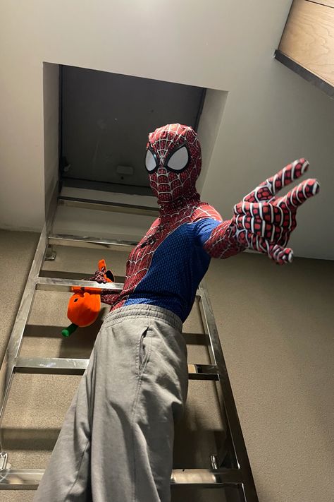 Spiderman Halloween Costume, Spider Man Halloween, Teenage Halloween Costumes, Spider Man Costume, Spiderman Man, Spiderman Funny, Purim Costumes, Spiderman Outfit, Trio Costumes