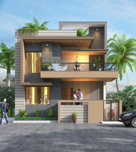 Home Front Elevation, Indian House Exterior Design, Modern Elevation, Design Sites, 2 Storey House Design, House Outer Design, Small House Elevation, Small House Front Design, House Balcony Design