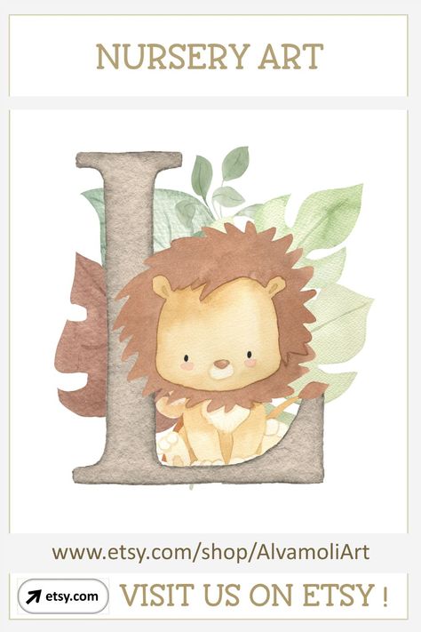 Safari Themed Nursery Boys, Lion Themed Nursery, Lion Nursery Art, Baby Room Paintings, Boy Fonts, Baby Name Art, Lion Nursery, Nursery Baby Boy, Baby Jungle