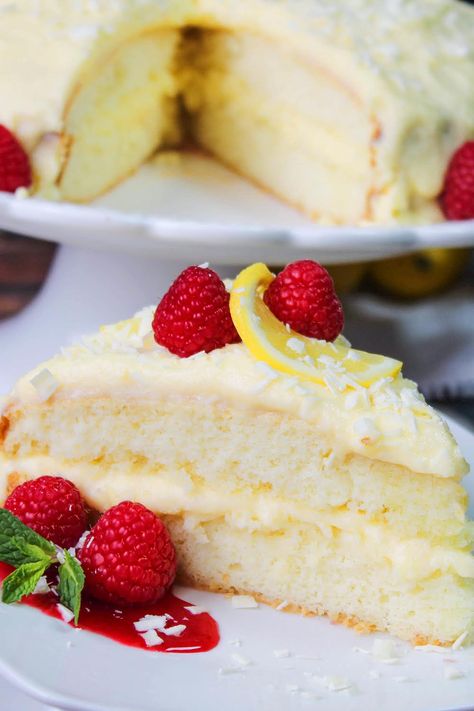 Lemon Creme Cake, Lemon Meringue Pie Easy, Limoncello Cake, Creme Cake, Lemon Cream Cake, Moist Lemon Cake, Cranberry Cake, Lemon Bundt Cake, Just A Pinch Recipes