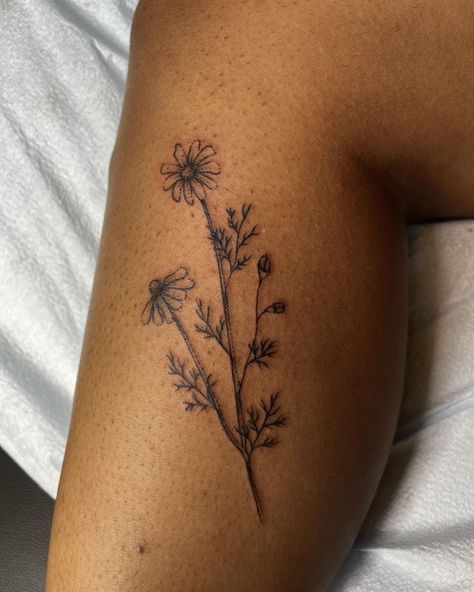 Victoria Irula on Instagram: “Lil chamomile for amina :) . . . #chamomiletattoo #neworleanstattooartist #neworleanstattoo #womenwhotattoo” Chamomile Tattoo, New Orleans Tattoo, Tattoo Inspo, Leg Tattoos, Tattoos And Piercings, Maple Leaf Tattoo, Tattoo Artists, Tatting, Tattoo Ideas