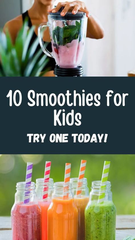 10 Smoothies for Kids-Little Sprouts Learning Veggie Fruit Smoothie, Spinach Smoothie Recipes For Kids, Kids Smoothies Healthy, Baby Juice Recipes, Smoothie Recipes For Toddlers, Breakfast Smoothies For Kids, Fruit Smoothies For Kids, Kids Smoothie Recipes, Toddler Constipation