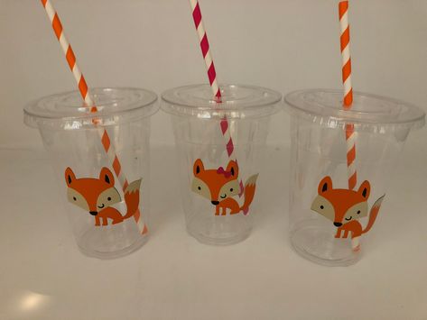 Fox Birthday Party, Fox Cake, Fox Party, Fox Birthday, Birthday Party Cups, Fox Baby Shower, Woodland Birthday Party, Fox Baby, Woodland Fox