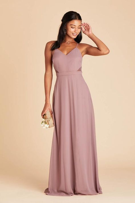 Bridesmaid Colours, Bridal Shower Treats, Flowy Bridesmaid Dresses, Rose Bridesmaid Dress, Mauve Bridesmaid, Bridesmaids Ideas, Mauve Bridesmaid Dress, Bridesmaid Dress Chiffon, Empire Waist Bridesmaid Dresses