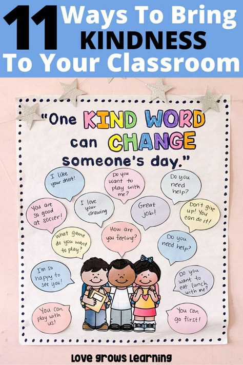 kindness week 1st Grade Kindness Activities, No Name Calling Week Activities, Kindness Week Preschool, Bell Let's Talk Day Activities, Kindess Week School, Kindness Writing Activity, Kindness Art Projects For Kindergarten, Week Of Kindness Ideas, Kindness Week Ideas Elementary School