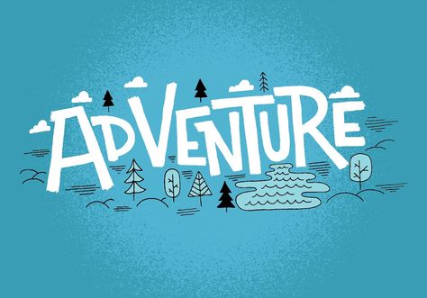 Adventurous Typography, Yearbook Fonts, Adventure Graphic Design, Adventure Font, Explore Logo, Adventure Logo Design, Adventure Illustration, Adventure Fonts, Adventure Poster