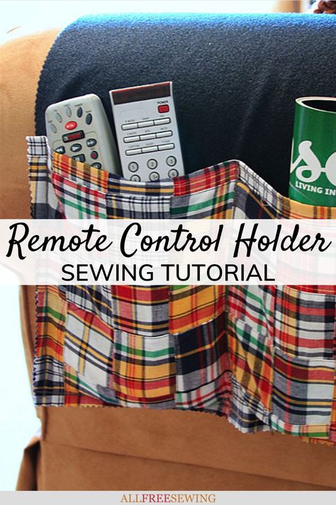 Diy Armrest Covers, Remote Caddy Diy, Diy Remote Control Holder, Arm Chair Caddy Pattern, Diy Book Holder, Couch Arm Covers, Couch Organizer, Sofa Organizer, Tv Remote Holder