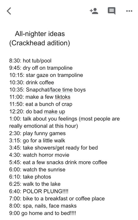 How To Stay Up All Night At A Sleepover, Night Stay With Friends Ideas, All Nighter Checklist, How To Stay Up All Night, All Nighter Activities, Sleepover Checklist, Sleep Over Ideas, Ideas Sleepover, Fun Sleepover Activities