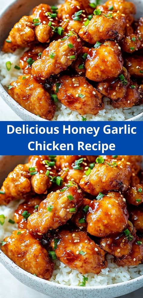 Craving a flavorful chicken dish? Try this Honey Garlic Chicken Recipe, an easy dinner recipe that balances mouthwatering flavors with simple preparation, ensuring a delicious meal for your family any night of the week without the fuss. Chicken Based Dinners, Easy Recipes For Dinner Healthy, Chicken Sheetpan Dinner Recipes, Stovetop Recipes Dinners, Meat Meals Ideas, Chopped Chicken Recipes, Honey Chicken Recipe Easy, Healthy Dinner Recipes For Picky Eaters, Quick And Easy Healthy Dinner Recipes