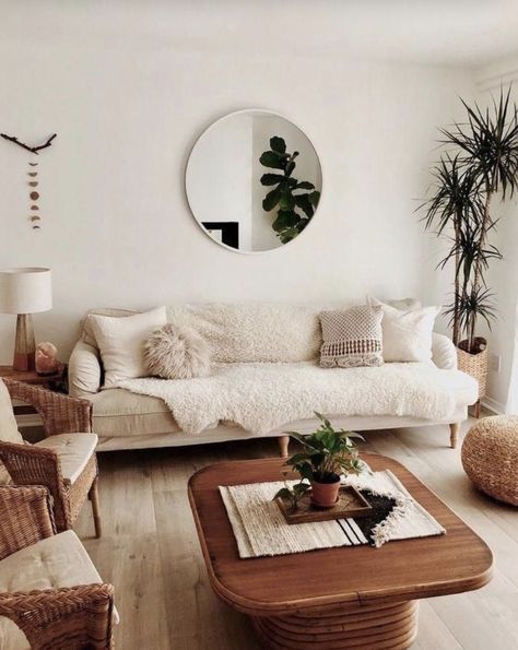 #homedecor #bohohome #bohostyle #bohemianstyle #boholivingroom #bohodecor #livingroomideas #livingroomdecor Cozy Apartment Decor, Cozy Apartment Living Room, Furnitur Ruang Keluarga, Minimalist Living Room Decor, Bright Living Room, Small Space Living Room, Trendy Living Rooms, Design Del Prodotto, Design Magazine