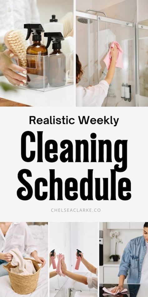 Looking to keep your home sparkling with less stress? A cleaning schedule is the ultimate game-changer! With the right cleaning routine, you can tackle every part of your home without feeling overwhelmed. This weekly cleaning schedule breaks down each room and task so you’re only spending a little time each day. The key is finding a plan that works for your lifestyle—whether that means focusing on dusting one day and floors the next or doing a big clean-up over the weekend. And if you’re ... Home Organization Schedule, Simple Weekly Cleaning Schedule, House Work Schedule, Kitchen Cleaning Schedule, Realistic Cleaning Schedule, Organized Schedule, Cleaning Schedule Checklist, Home Cleaning Schedule, Cleaning Lists