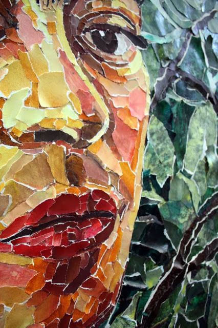 Frida Paper Collage Eating Painting, Paper Mosaic, High School Art Projects, Mosaic Portrait, Collage Portrait, Collage Art Projects, Paper Collage Art, Magazine Collage, School Art Projects