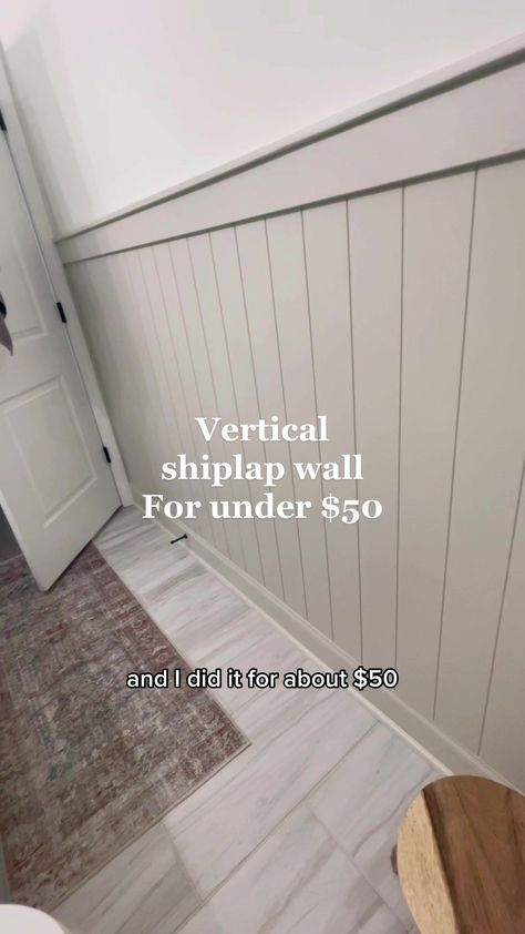 Bathroom Diy Shiplap, Kitchen Accent Wall Ideas Shiplap, Shiplap Half Wall Kitchen, Indoor Shiplap Wall, Diy Half Shiplap Wall, Shiplap Panel Half Wall, Shiplap Chair Rail Bathroom, Partial Shiplap Wall Bathroom, Small Bathroom Ideas With Shiplap