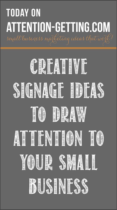 Creative ideas for signage that will get your small business noticed at my small business marketing blog at http://attention-getting.com Shop Signs Ideas Store Fronts, Signs For Business Outdoor, Diy Sign For Business, Market Signs Ideas, Diy Business Sign Ideas, Small Business Sign Ideas, Booth Signage Ideas, Sidewalk Sign Ideas, Open Signs Ideas Business