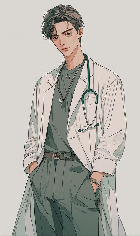 Anime Doctor Guy, Doctor Digital Art, Doctor Character Design, Doctor Drawing, Crazy Ideas, Photos Of People, Hilarious Photos, Cute Paintings, Character Design Animation