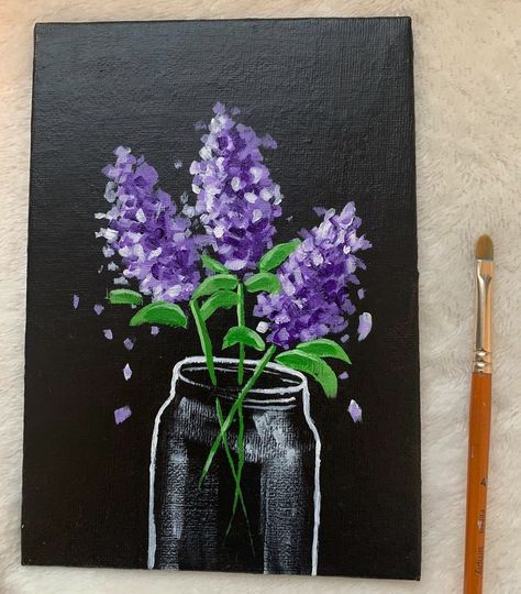 Painting Ideas On Canvas Lavender, Lavender Painting Ideas, Lavender Acrylic Painting, Purple Art Painting, Mom Painting, Lavender Painting, Lavender Art, Lavender Paint, Lilac Painting