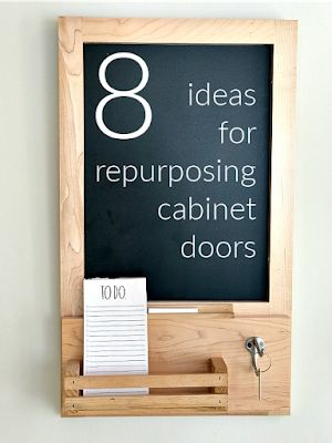 Refurbish Cabinet Doors, Upcycle Cabinet Doors Diy Projects, Repurposed Cupboard Doors, Repurpose Cabinet Doors Ideas Diy, Creative Cabinet Doors, Repurpose Kitchen Cabinet Doors, Cabinet Door Crafts Ideas, Upcycle Cabinet Doors, Old Cabinet Doors Repurposed