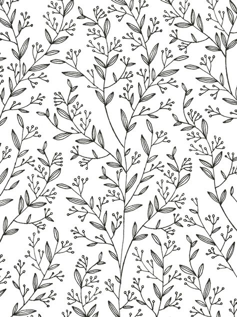 Pola Sulam, Black And White Floral, Surface Pattern Design, Art Paint, White Patterns, 그림 그리기, Background Patterns, Textures Patterns, Pattern Wallpaper