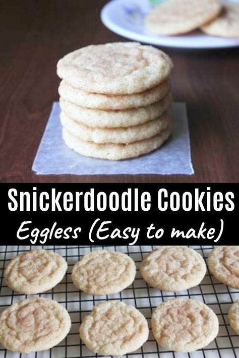 Eggless Snickerdoodles, Egg Free Cookies Recipes, Snickerdoodles Cookies, Snickerdoodle Cookies Recipe, Cookies Snickerdoodle, Snickerdoodle Cookies Easy, Snickerdoodles Recipe, Soft Sugar Cookie, Eggless Cookie