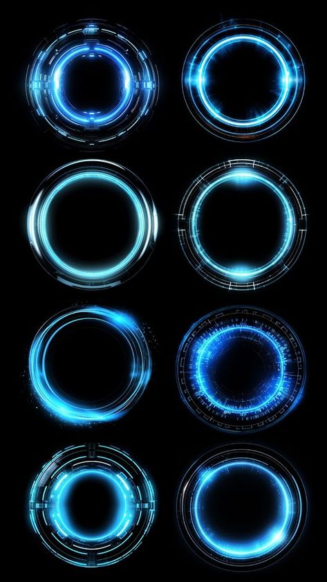 Glowing futuristic portal hologram isolated element set | premium image by rawpixel.com / Fluke Futuristic Elements, Free Design Resources, Design Element, Creative Studio, Design Resources, Sticker Set, Black Backgrounds, Design Elements, Tool Design