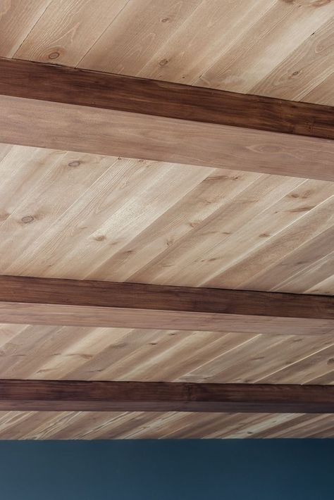 Alder Wood Ceiling, Wood Ceilings Basement, Plank Drop Ceiling, Pine Wood Celling Design, Add Wood To Ceiling, Hemlock Wood Ceiling, Pine Plank Ceiling, Poplar Wood Ceiling, Stained Wood Ceiling Living Room