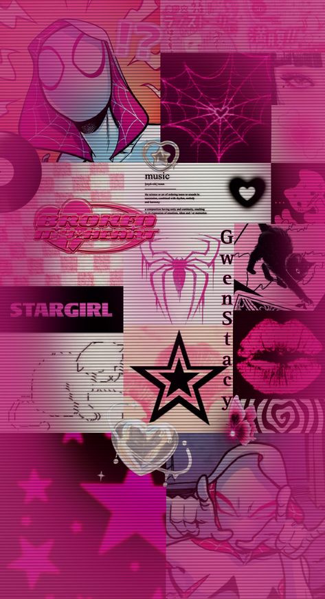 Wallpaper Spider Gwen Wallpaper, Cute Aesthetic Keyboard Wallpaper, Gwen Wallpaper, Spiderman Girl, Spiderman And Spider Gwen, Really Cool Wallpapers, Album Cover Wallpaper Collage, Image Spiderman, Spiderman Art Sketch