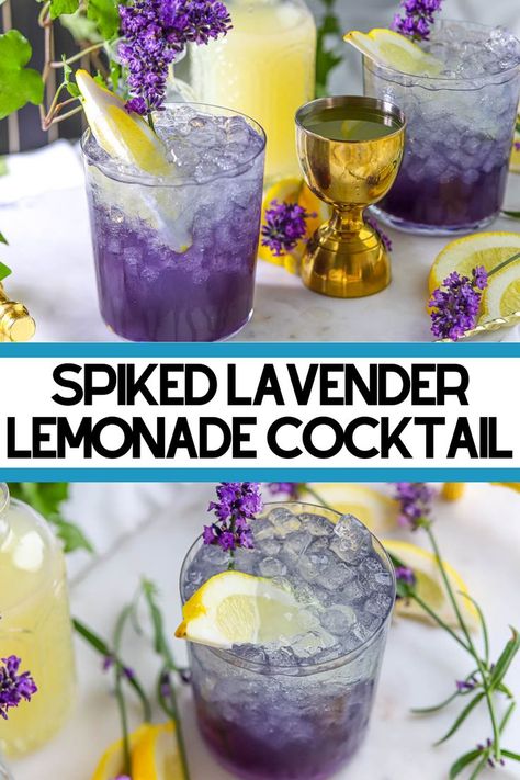 Lavender Lemonade Cocktail, Lavender Cocktails, Lavender Drink, Lemonade Cocktail Recipe, Lavender Martini, Spiked Lemonade, Lavender Cocktail, Lavender Recipes, Lavender Syrup