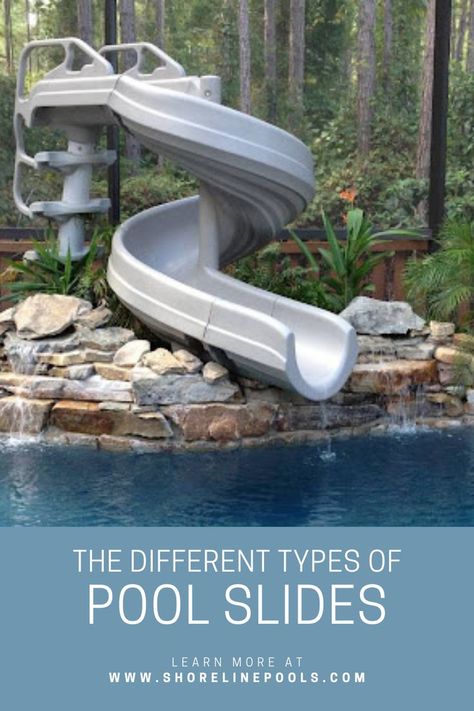 Pool Slides Inground Pool Slides, Swimming Pool Slides, Moderne Pools, Swimming Pool Equipment, Taman Air, Luxury Swimming Pools, Pool Remodel, Swimming Pools Inground, Pool Slide