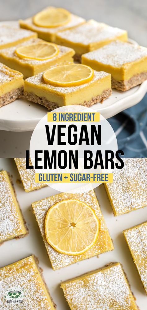 Vegan Lemon Bars, Dessert Lemon, Gluten Free Lemon Bars, Healthy Vegan Dessert, Dessert Halloween, Cheesecake Vegan, Dessert Oreo, Desserts Keto, Cake Vegan