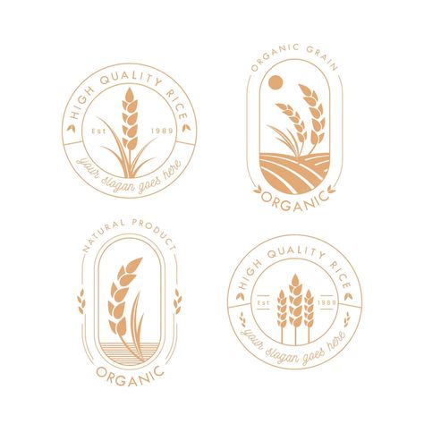 Eco Packaging Ideas, Logo Rice, Eco Logo Design, Farm Logo Design, Logo Design Inspiration Vintage, Nature Logo Design, Boutique Logo Design, Logo Design Inspiration Creative, Elegant Logo Design