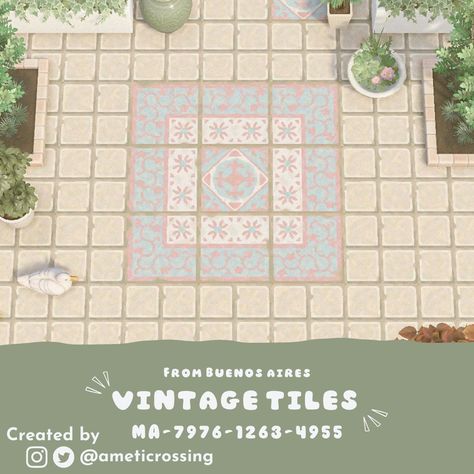 Acnh Tiles Code, Acnh Tile Code, Acnh Tile, Acnh Summer, Animal Crossing Cafe, Empty Pool, Vintage Tiles, Tiles Designs, Paver Designs