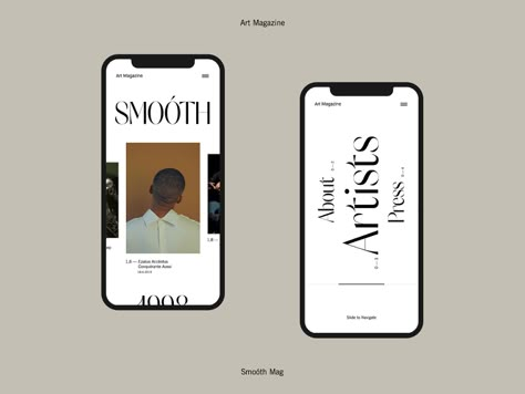 Smoóth Mag — Mobile 001 by Rron Berisha on Dribbble White Layout, Mobile Website Design, Fit App, Photo Sharing App, Nike Off White, Mobile Web Design, Digital Designer, Mobile Ui Design, 카드 디자인