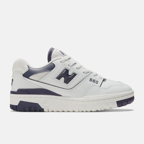 550, BBW550BA New Balance 550 All Colors, Womens Navy Shoes, New Balance 550 White, Aesthetic Rainbow, Zapatillas New Balance, New Balance White, Royal Women, Back To School Shoes, Shoes New Balance