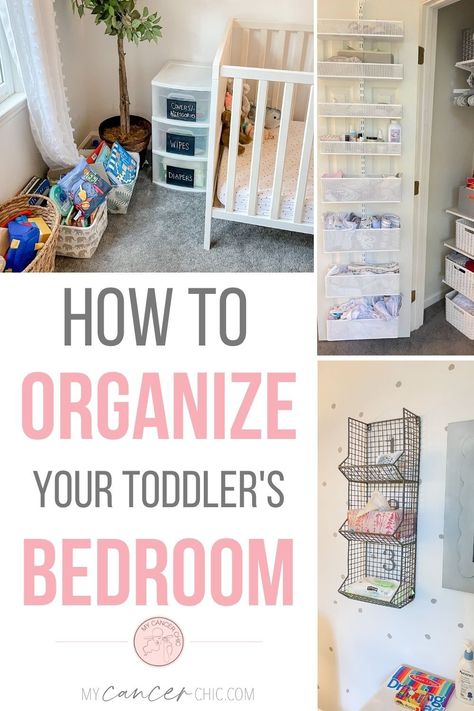 With these simple organization tips, you can create simple storage solutions for your toddler room. Here are 8 tips to help you organize today! Toddler Girl Room Storage, Toddler Jewelry Storage, Small Bedroom Ideas For Toddler Girl, Toddler Girl Room Organization Ideas, Toddler Organization Room, Toddler Bedroom Organization Ideas, Toddler Room Organization Girl, How To Fold Toddler Clothes, Toddler Clothing Organization