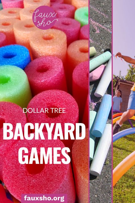 Looking for some fun and out of the box ideas to keep your kids from getting bored? These five dollar tree backyard games are sure to do the trick! #FauxShoBlog #DollarTreeHacks #SummerBackyardGames #PoolNoodleGames #DollarTreeBackyardGames Backyard Camping Games, Dollar Tree Game Ideas, Dollar Tree Yard Games, Dollar Tree Games Outdoor, Backyard Games For Kids, Family Camping Games Ideas, Outdoor Games For Kids No Supplies, Field Games For Kids Summer Camps, Diy Camping Games