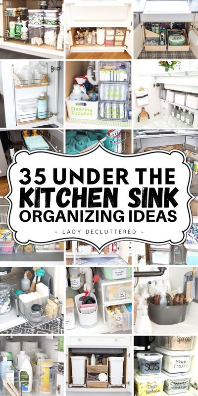 Under the kitchen sink organization should be your next priority for two reasons. One, you use this space daily. Two, you’re dealing with products that need proper care. If you are in need of some ideas of how to declutter, organize, and transform under your kitchen sink then you will want to check out these 35 ideas! #ladydecluttered #underthekitchensink #kitchensinkorganization #howtoorganizeunderthekitchensink Organize Under Kitchen Sink, Under Sink Storage Kitchen, Under The Kitchen Sink Organization, Under Kitchen Sink Storage, Under Sink Cupboard, Sink Organization Kitchen, Under The Sink Storage, Under The Sink Organization, Under Kitchen Sink