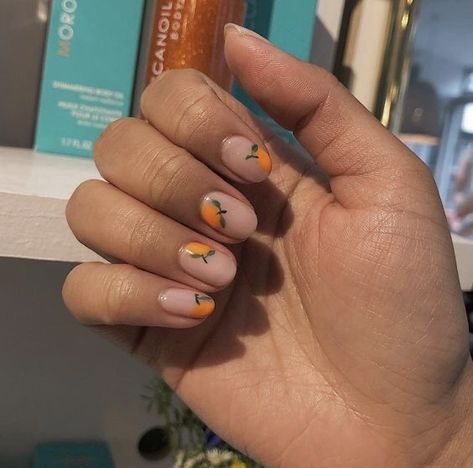 March Nails, Shirts Streetwear, Printed Tshirt, Her Nails, Manicure At Home, Orange Nails, Minimalist Nails, Dream Nails, Women Clothes