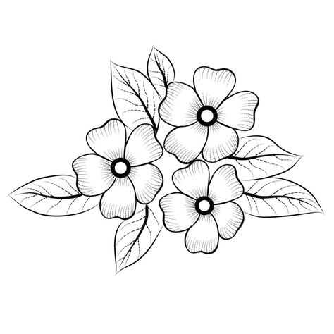 Free Vector line art and hand drawing flower art black and white flat design simple flower Flower Art Black And White, Cute Flower Drawing, Simple Flower Drawing, Vector Line Art, Easy Flower Drawings, Gothic Flowers, Botanical Flower Art, Flower Drawing Tutorials, Drawing Stencils