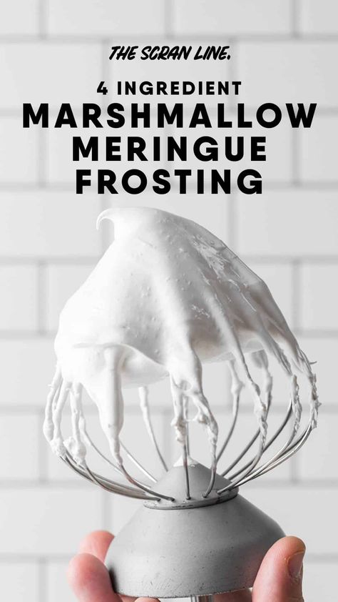 Marshmallow Fluff Meringue, Meringue Powder Frosting, Meringue Marshmallow, Frosting Without Powdered Sugar, Veggie Dips, Marshmallow Frosting Recipes, Marshmallow Fluff Frosting, Marshmallow Meringue, Marshmallow Recipes